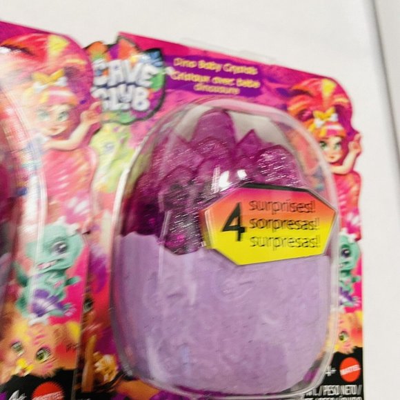 CAVE CLUB DOLLS Pink Dino Baby Crystals Surpise Pet Mattel Set Of 3 - Picture 5 of 9